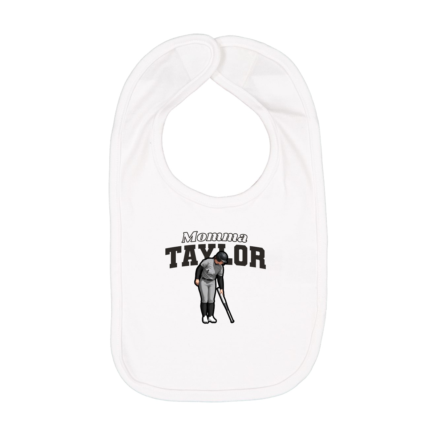 Infant Bib — Mothers Day Block in White