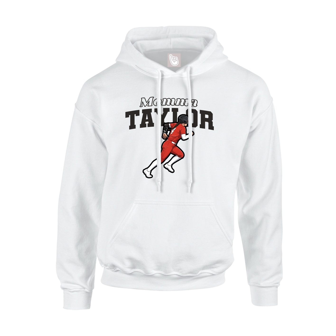 Youth Hoodie — Mothers Day Block in White