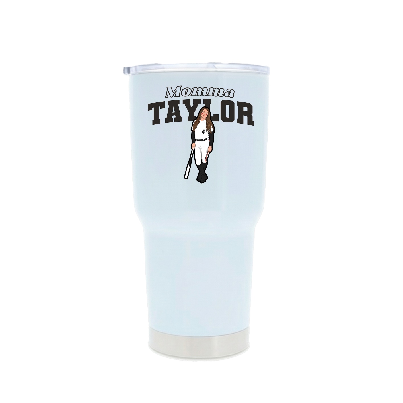 30oz Stainless Steel Tumbler — Mothers Day Block in White