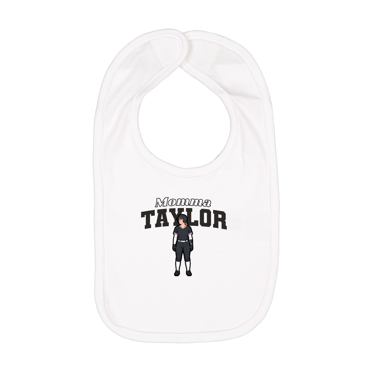 Infant Bib — Mothers Day Block in White