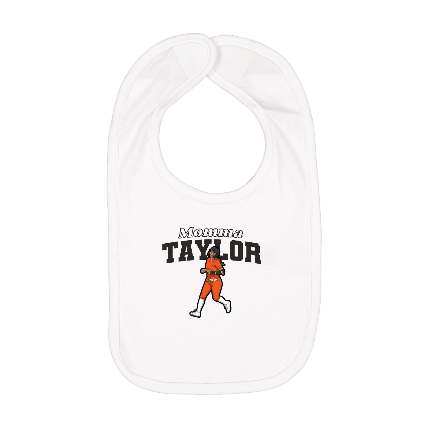 Infant Bib — Mothers Day Block in White
