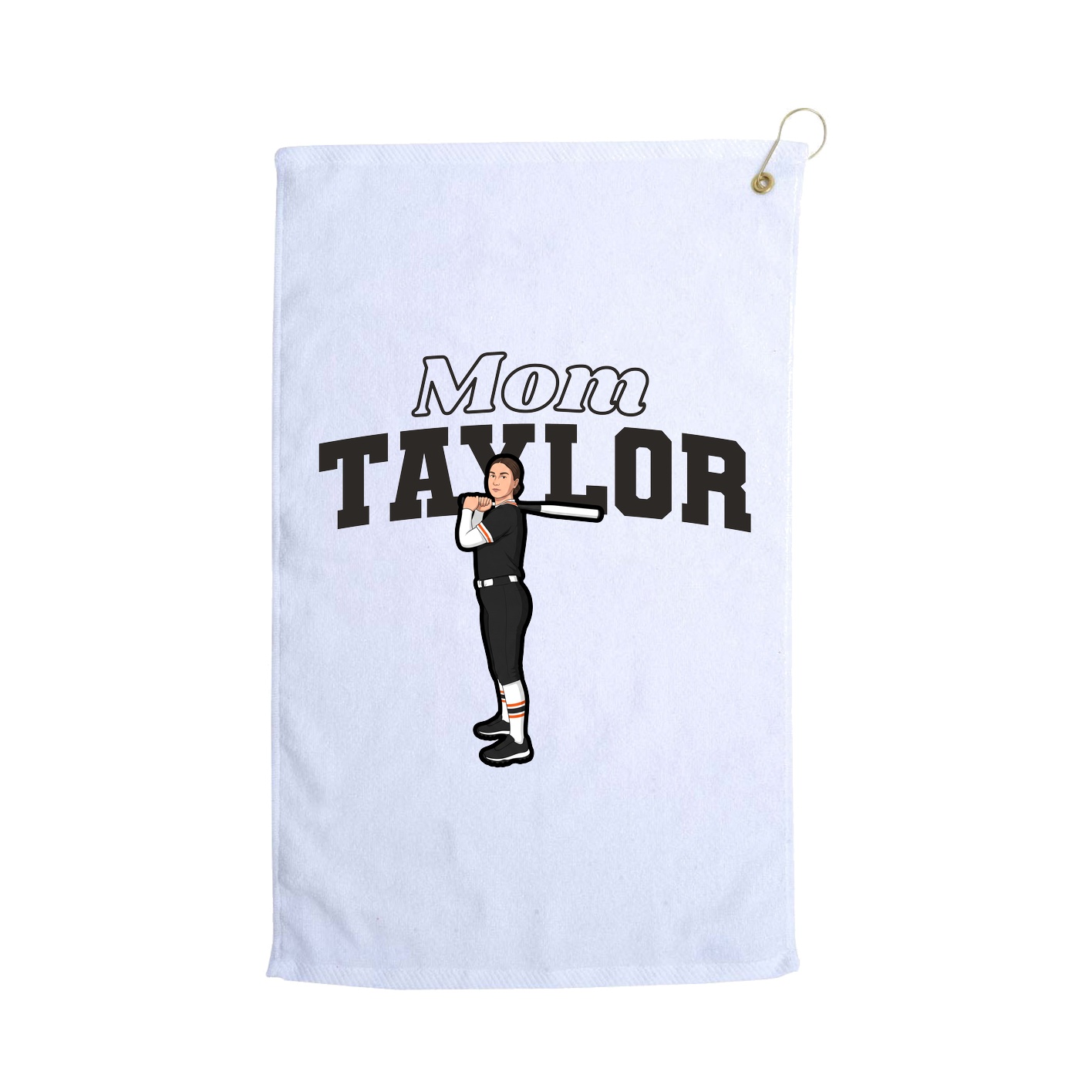 Golf Towel — Mothers Day Block in White