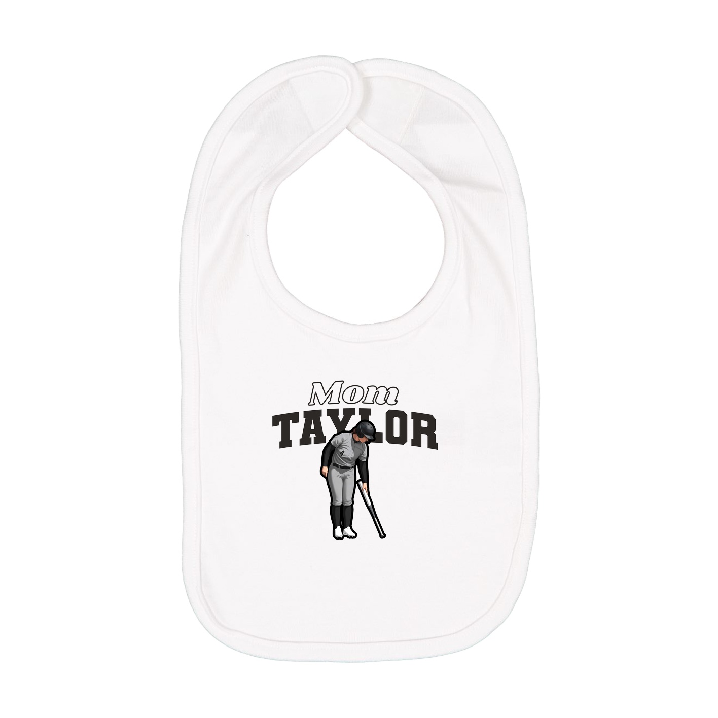 Infant Bib — Mothers Day Block in White