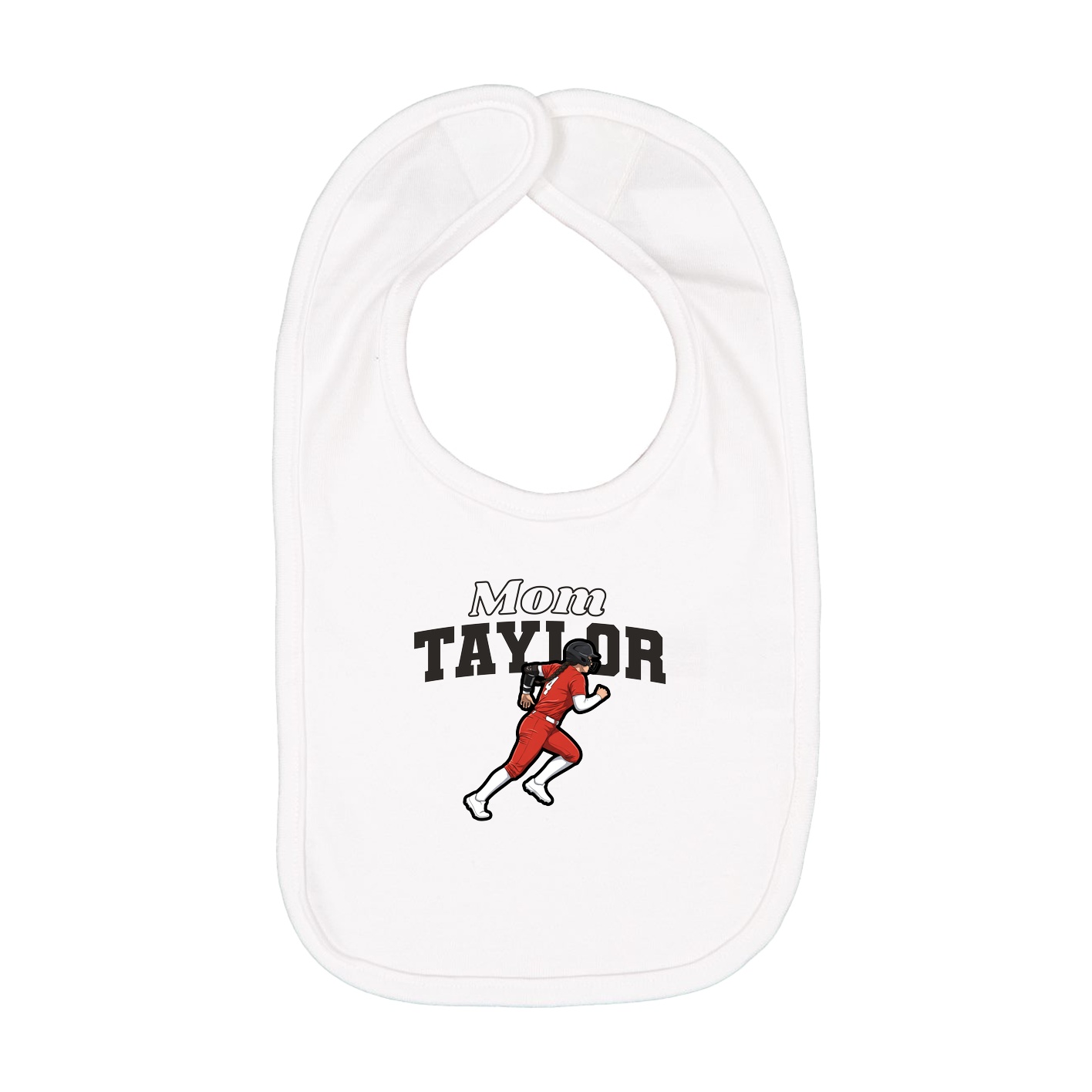 Infant Bib — Mothers Day Block in White