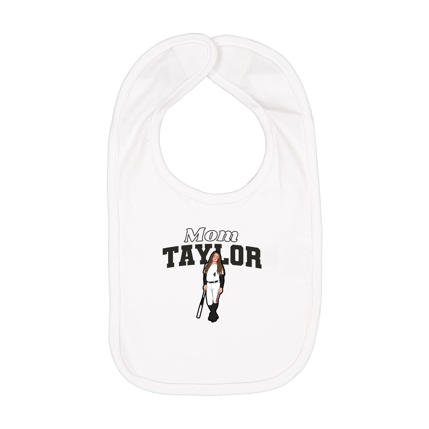 Infant Bib — Mothers Day Block in White