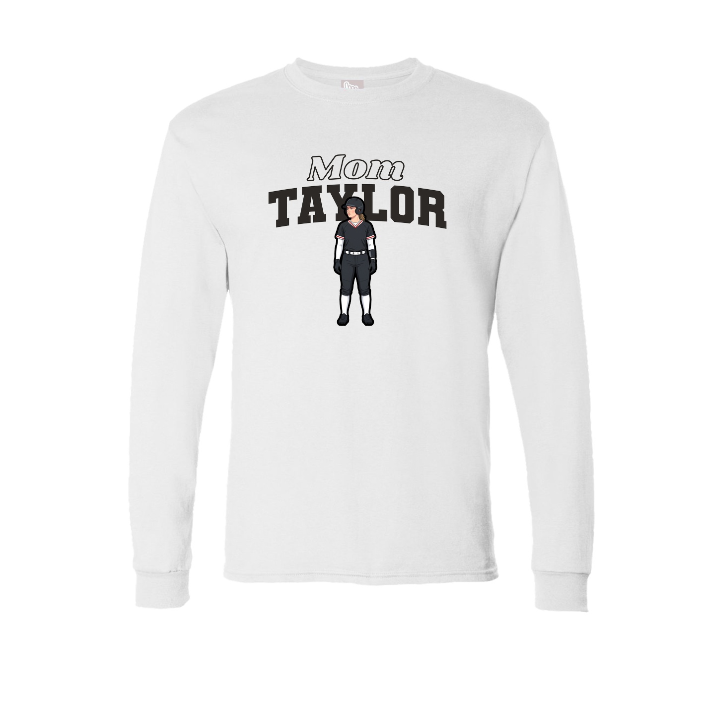Long Sleeve Tee — Mothers Day Block in White