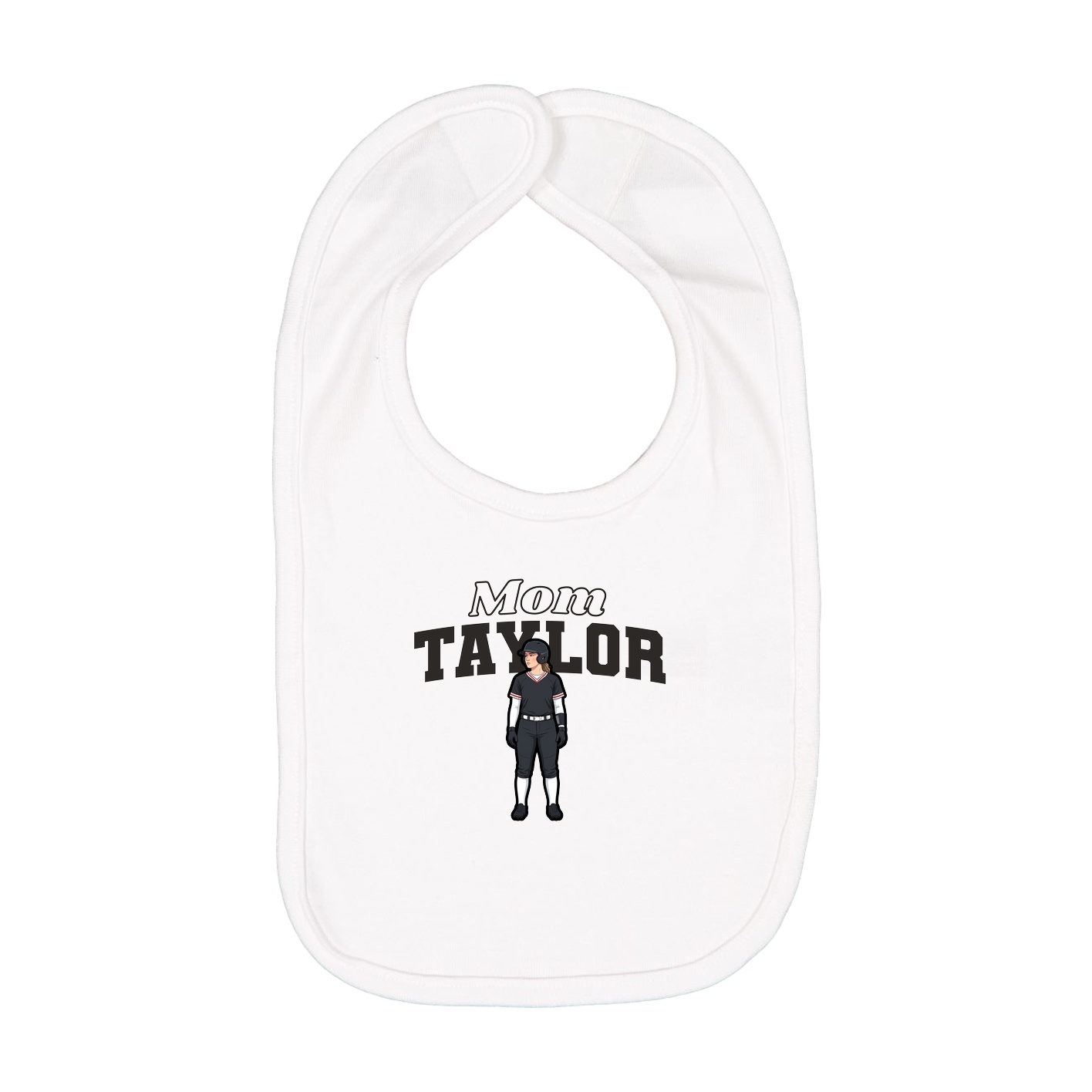 Infant Bib — Mothers Day Block in White