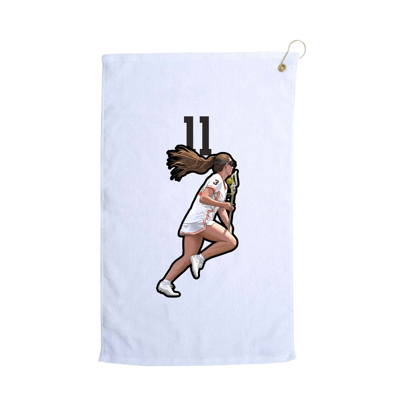 Golf Towel — Number Top in White