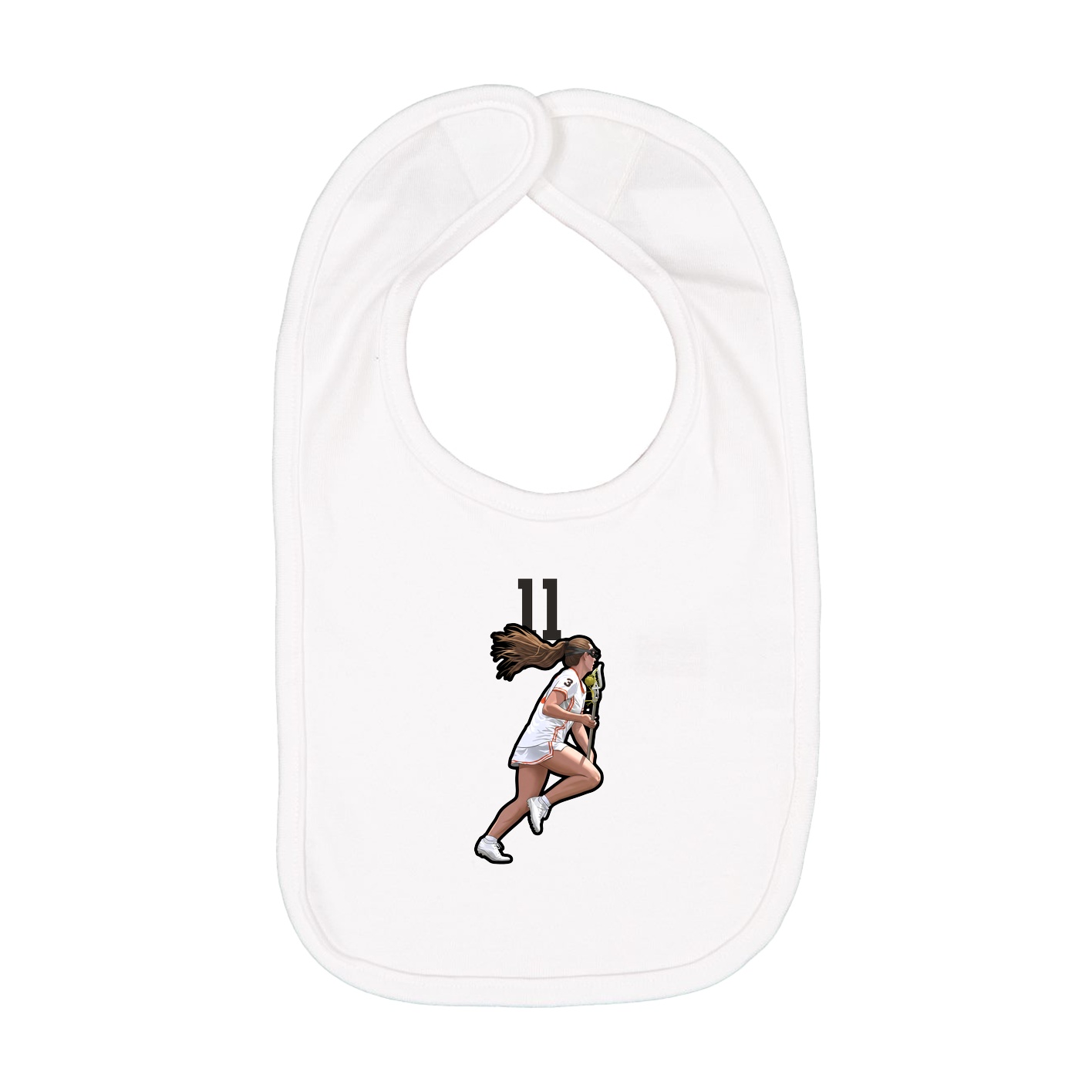 Infant Bib — Number Top in White