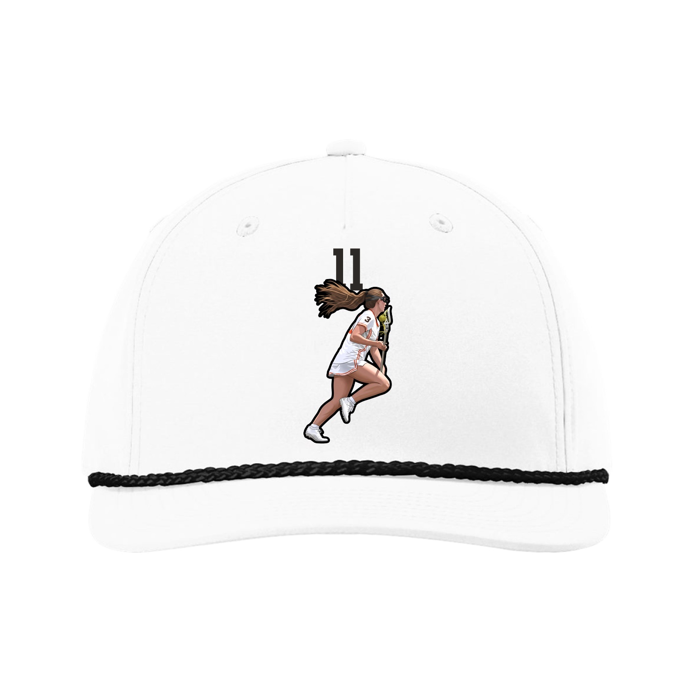 Five-Panel Classic Rope Cap — Number Top in White