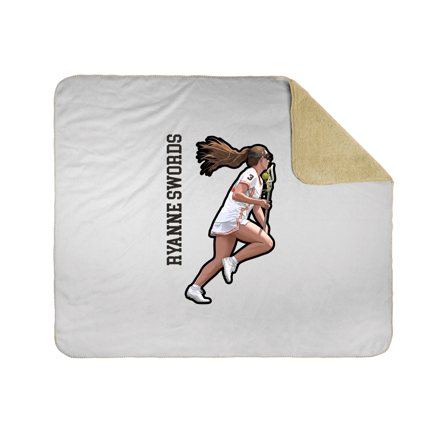 Throw Blanket — Name Vertical in White