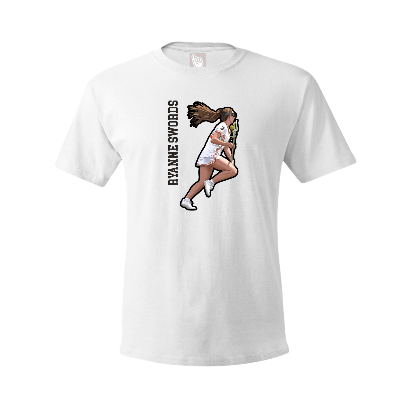 Tee — Name Vertical in White