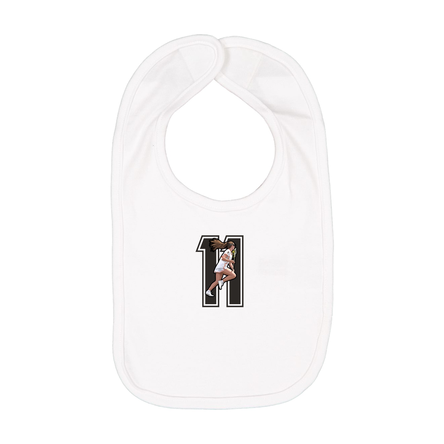 Infant Bib — Number in White