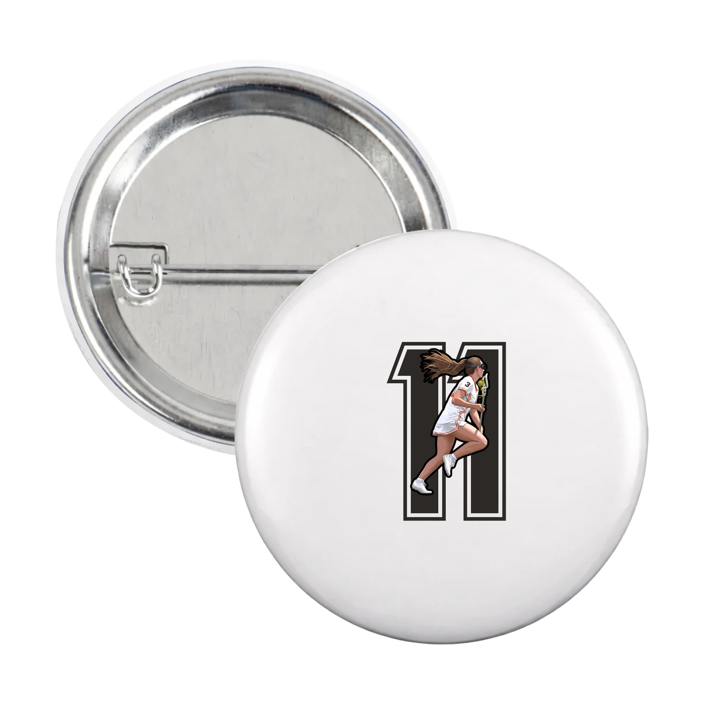Game Day Button — Number in White