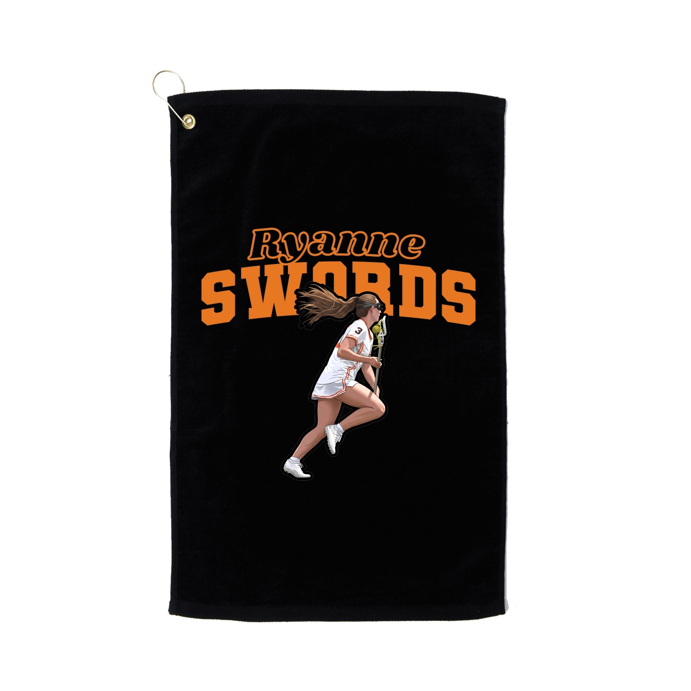 Golf Towel — Name Arch in Black