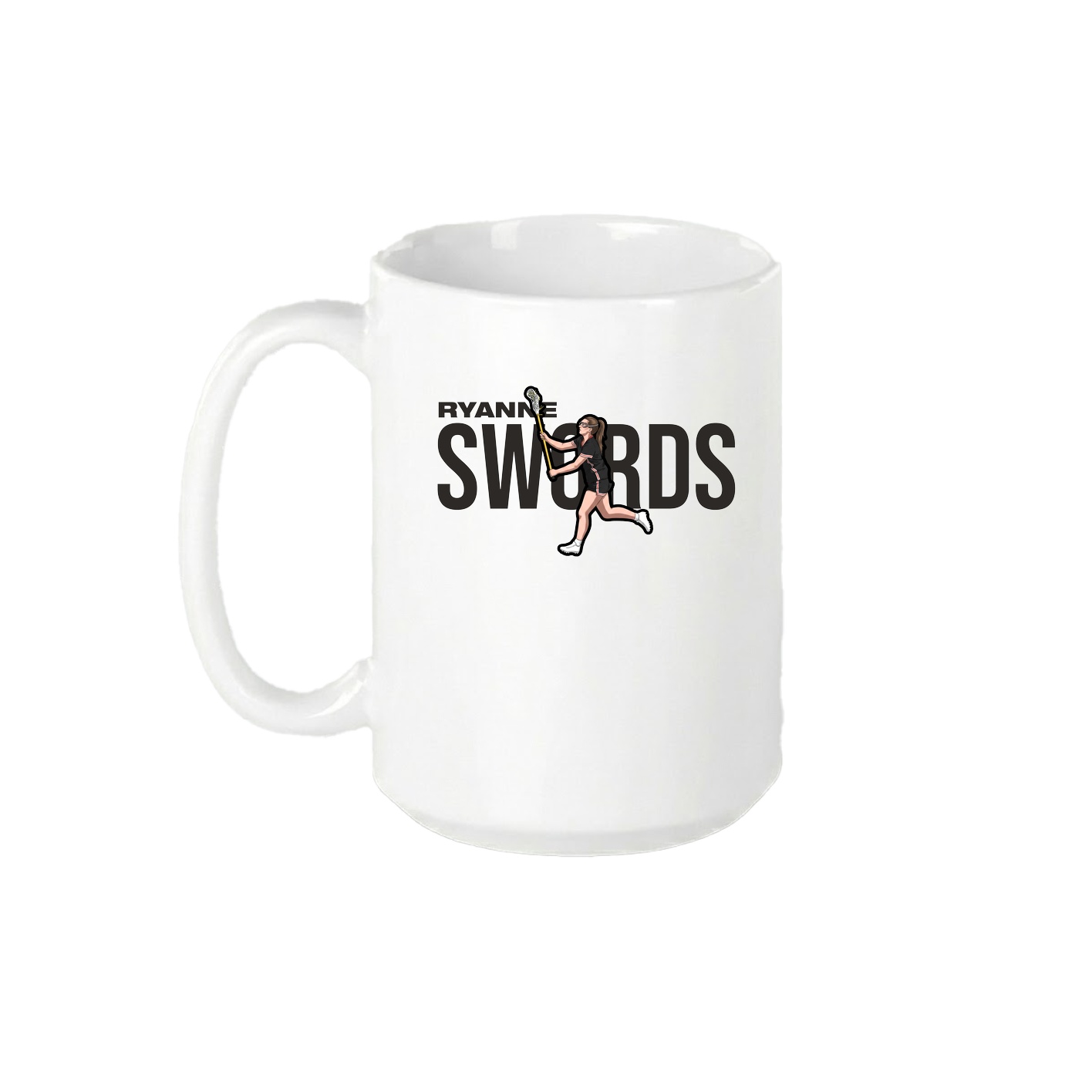 15oz Coffee Mug — Player Name in White