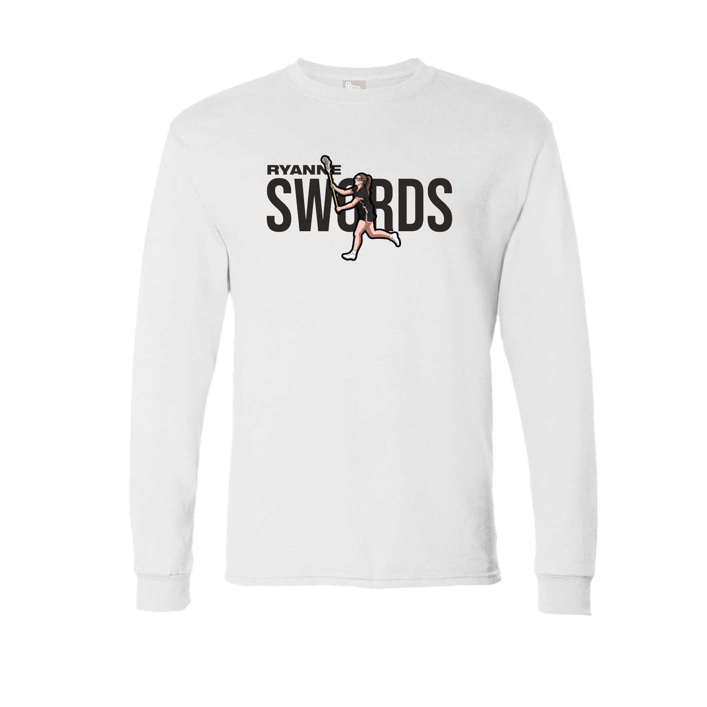Long Sleeve Tee — Player Name in White