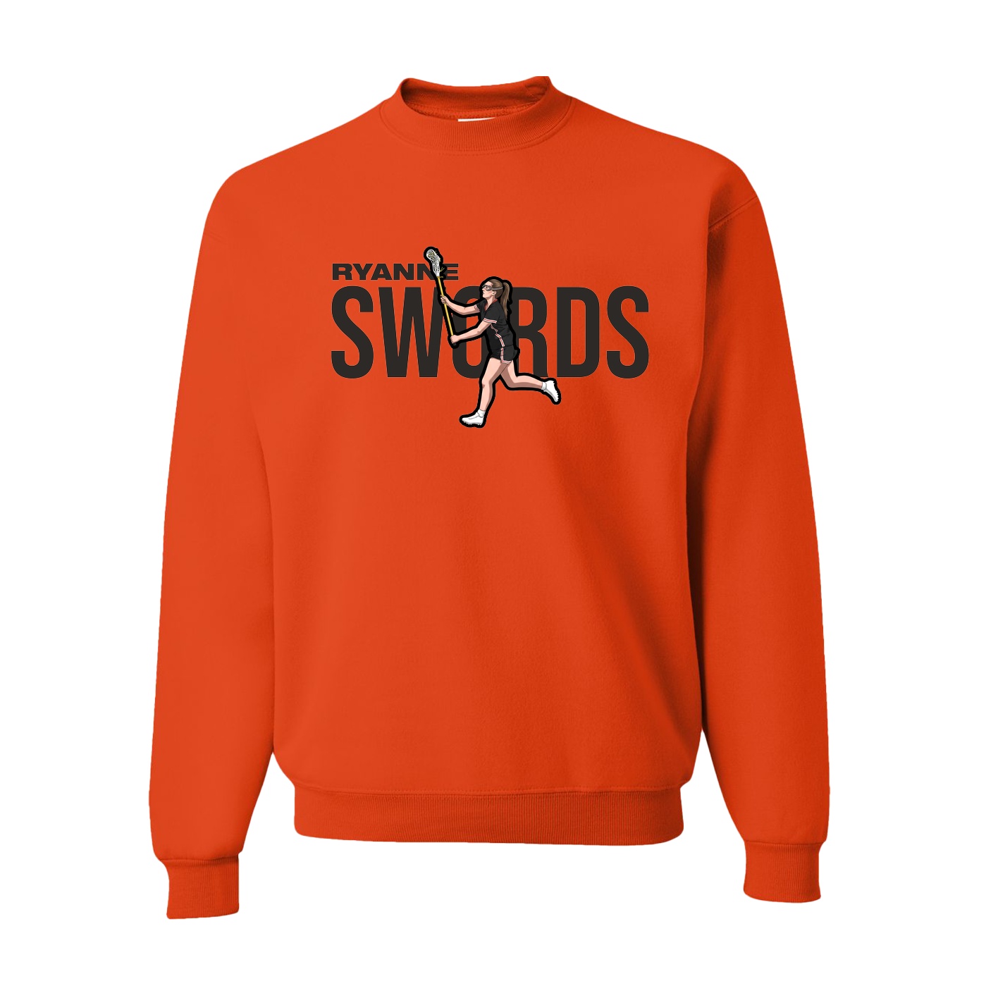 Fleece Crew — Player Name in Orange