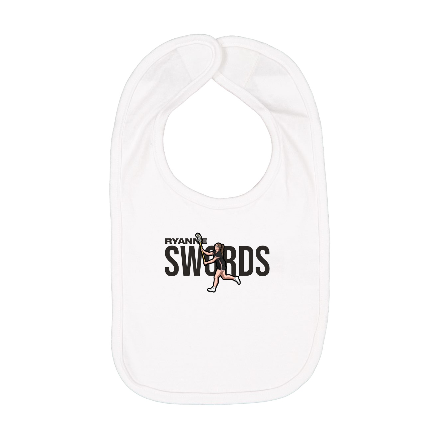 Infant Bib — Player Name in White
