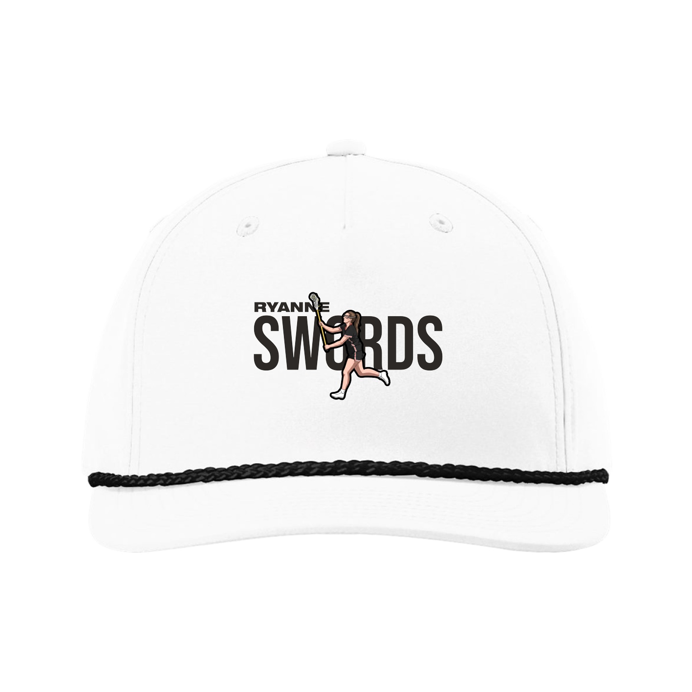 Five-Panel Classic Rope Cap — Player Name in White
