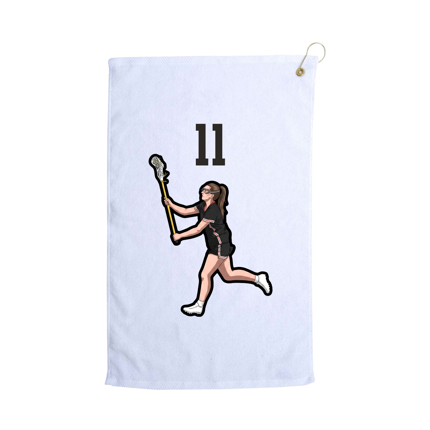 Golf Towel — Number Top in White