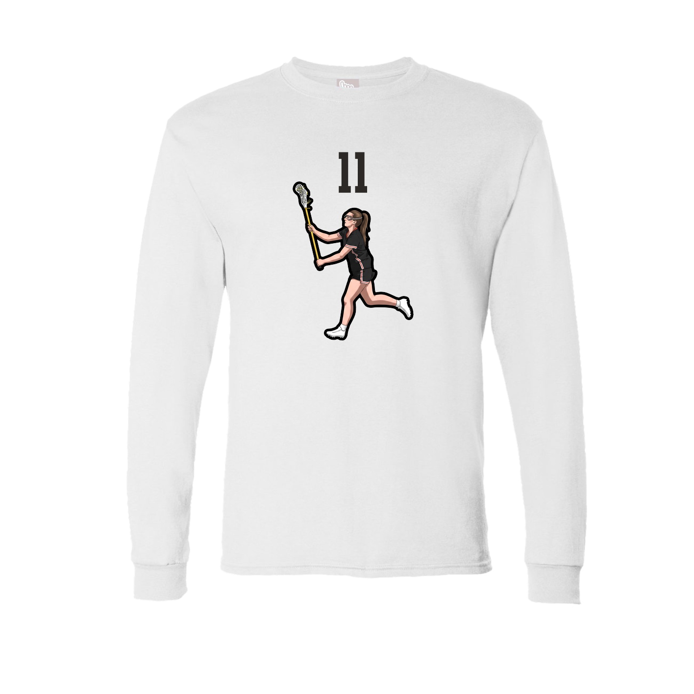 Long Sleeve Tee — Number Top in White