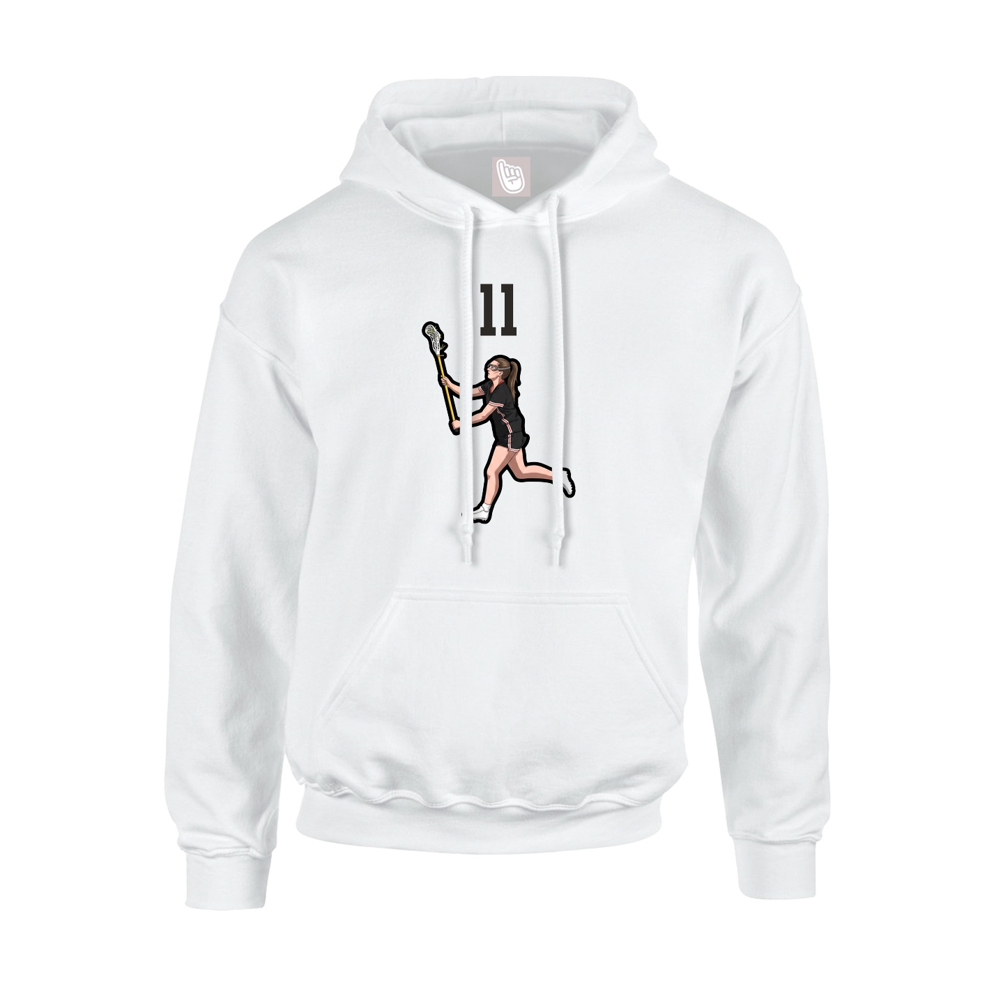 Youth Hoodie — Number Top in White