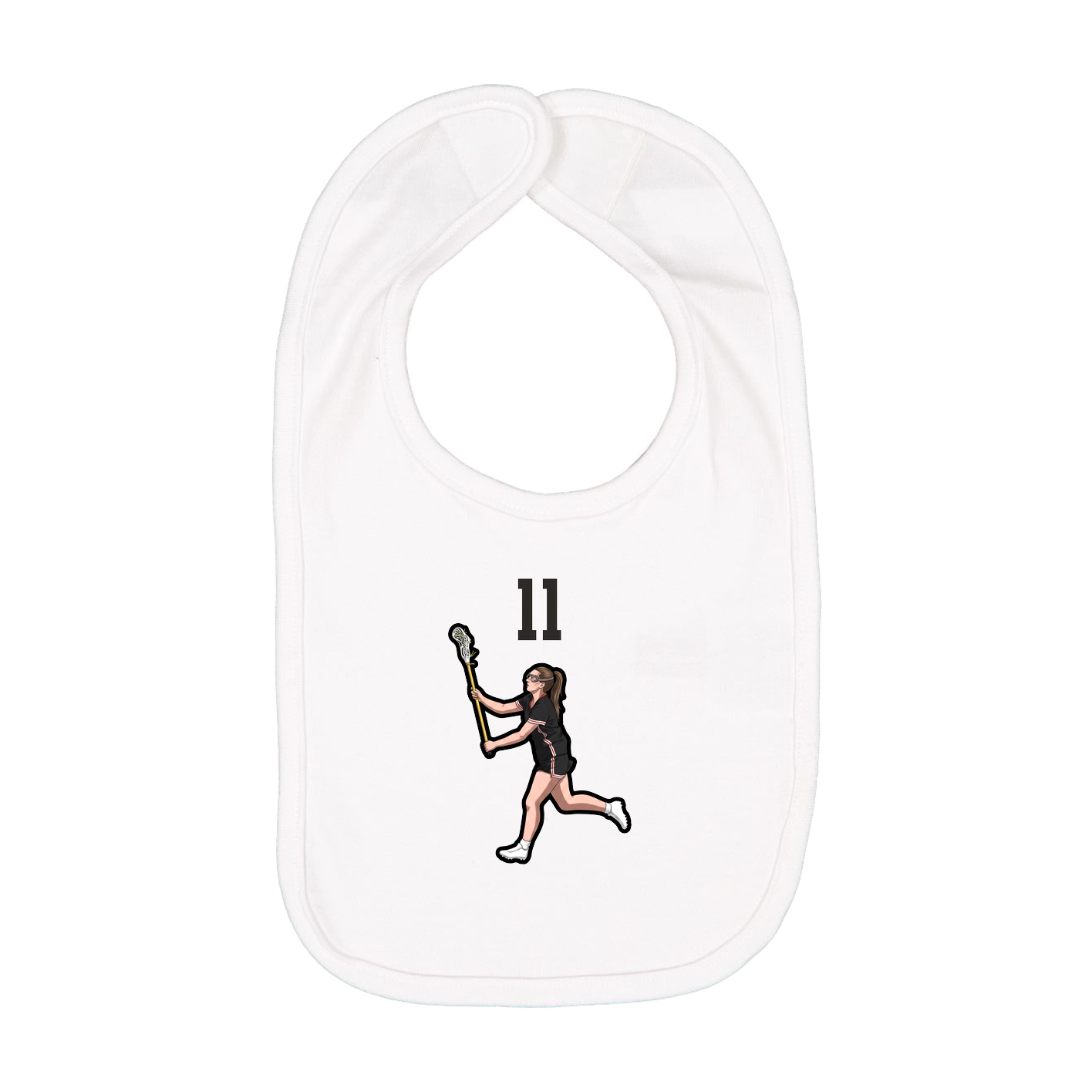 Infant Bib — Number Top in White