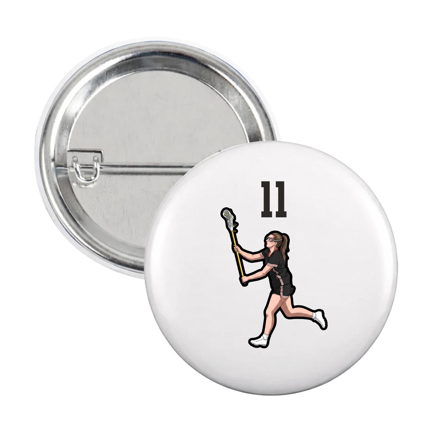 Game Day Button — Number Top in White