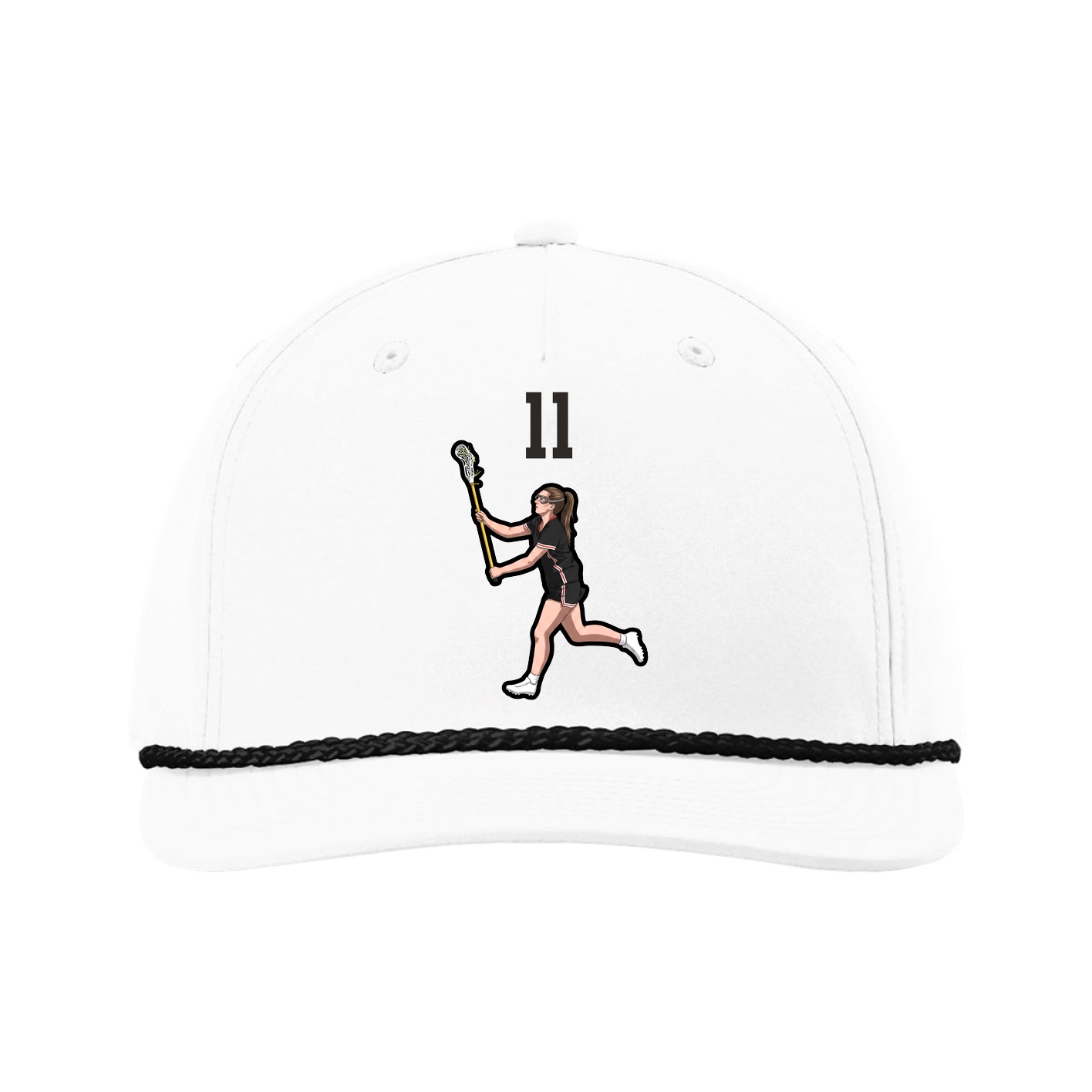 Five-Panel Classic Rope Cap — Number Top in White