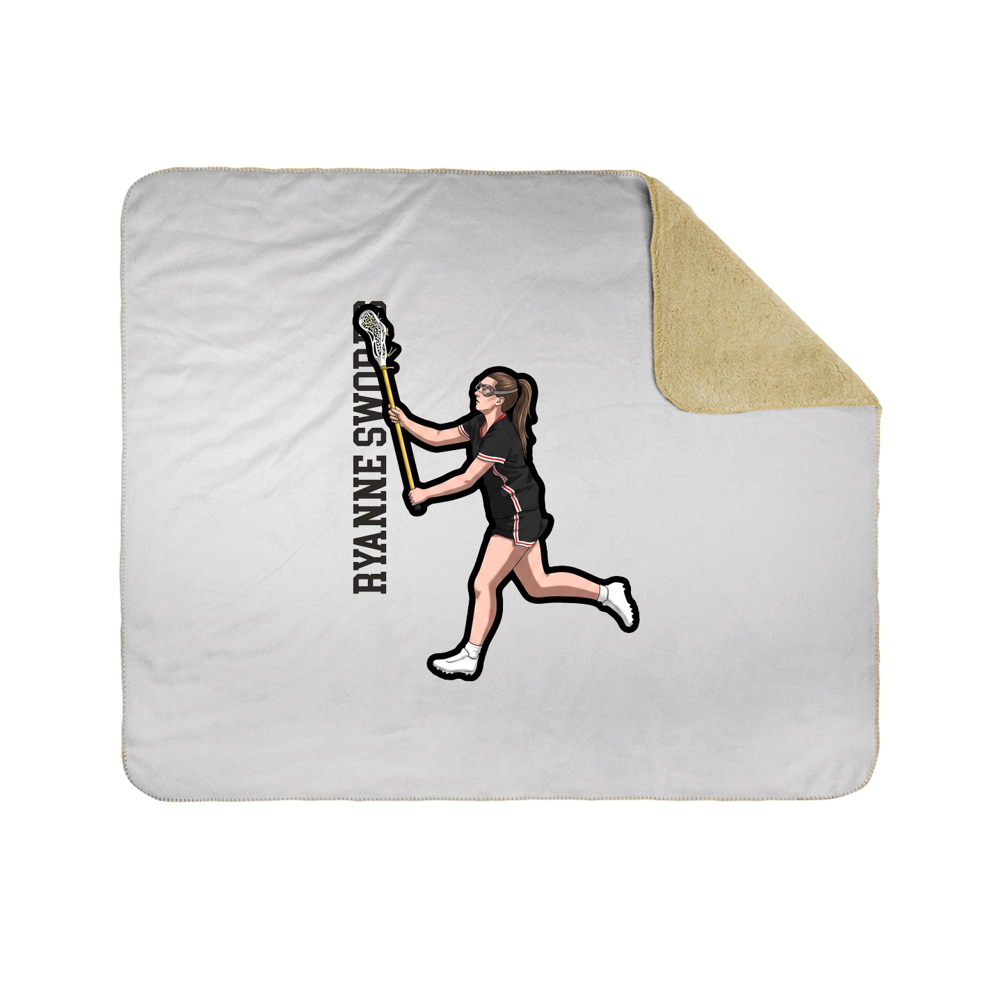 Throw Blanket — Name Vertical in White