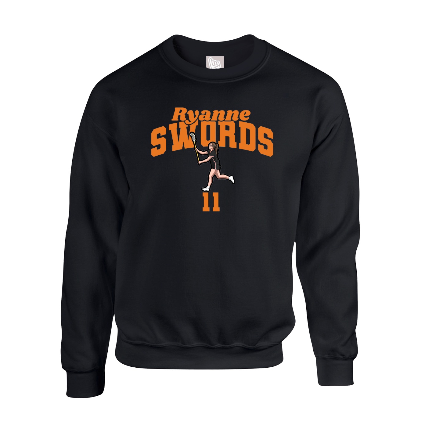 Fleece Crew — Signature Arch in Black