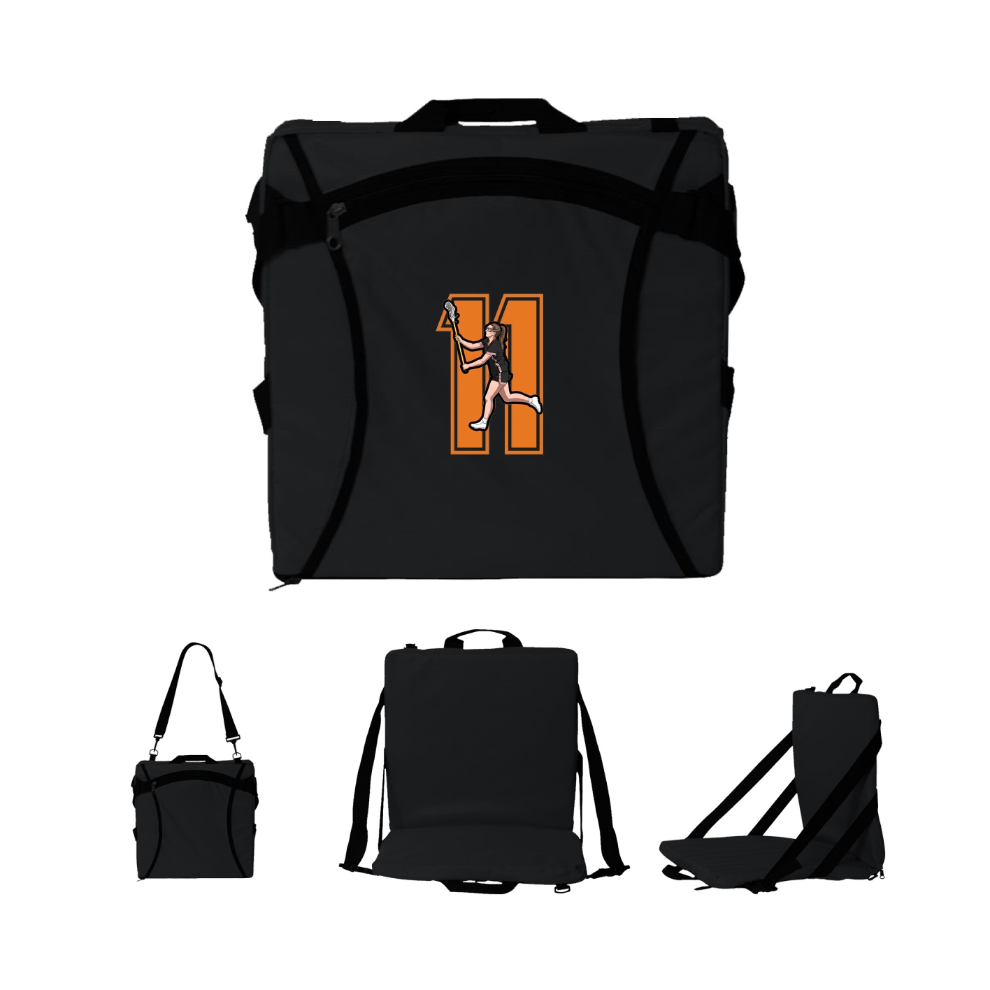 Folding Stadium Seat — Number in Black