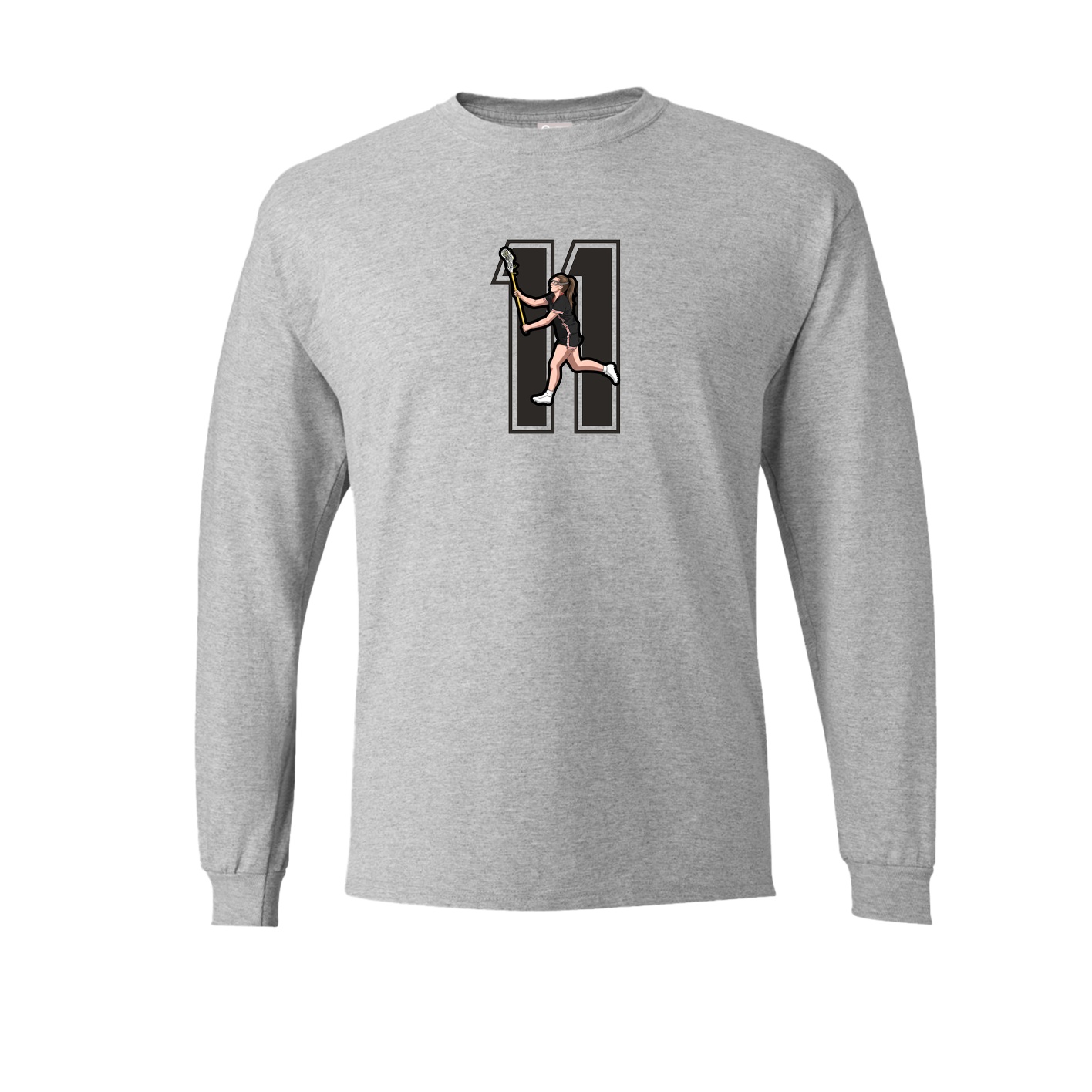 Long Sleeve Tee — Number in Grey