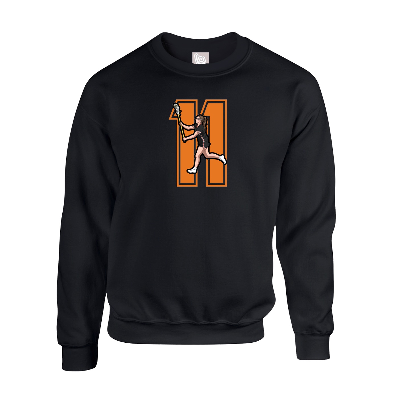 Fleece Crew — Number in Black