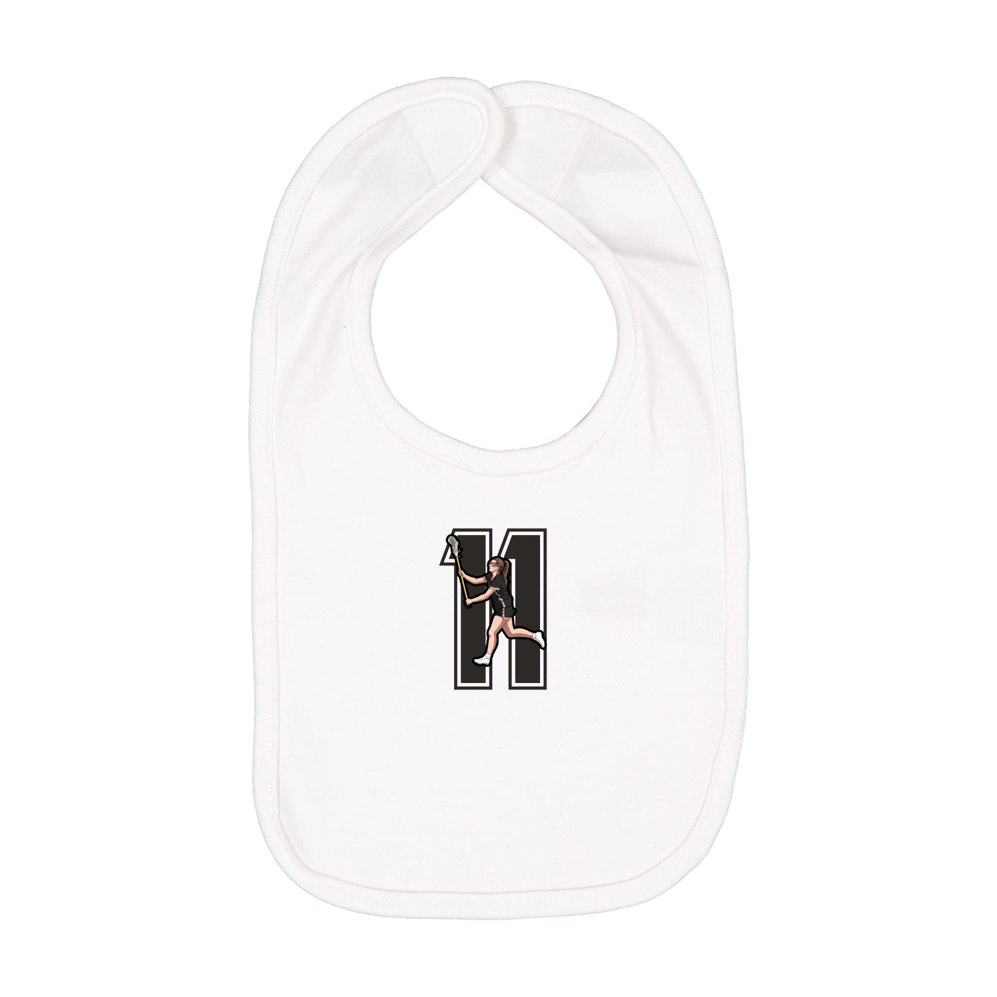 Infant Bib — Number in White
