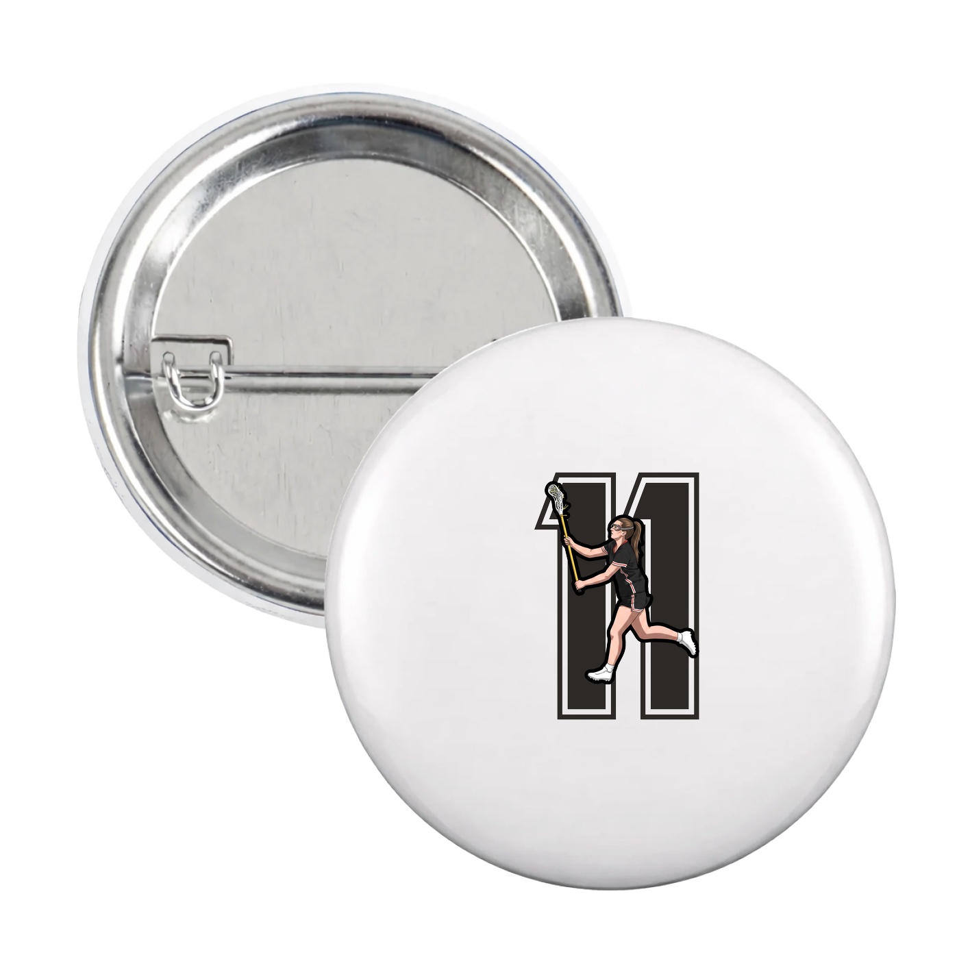 Game Day Button — Number in White