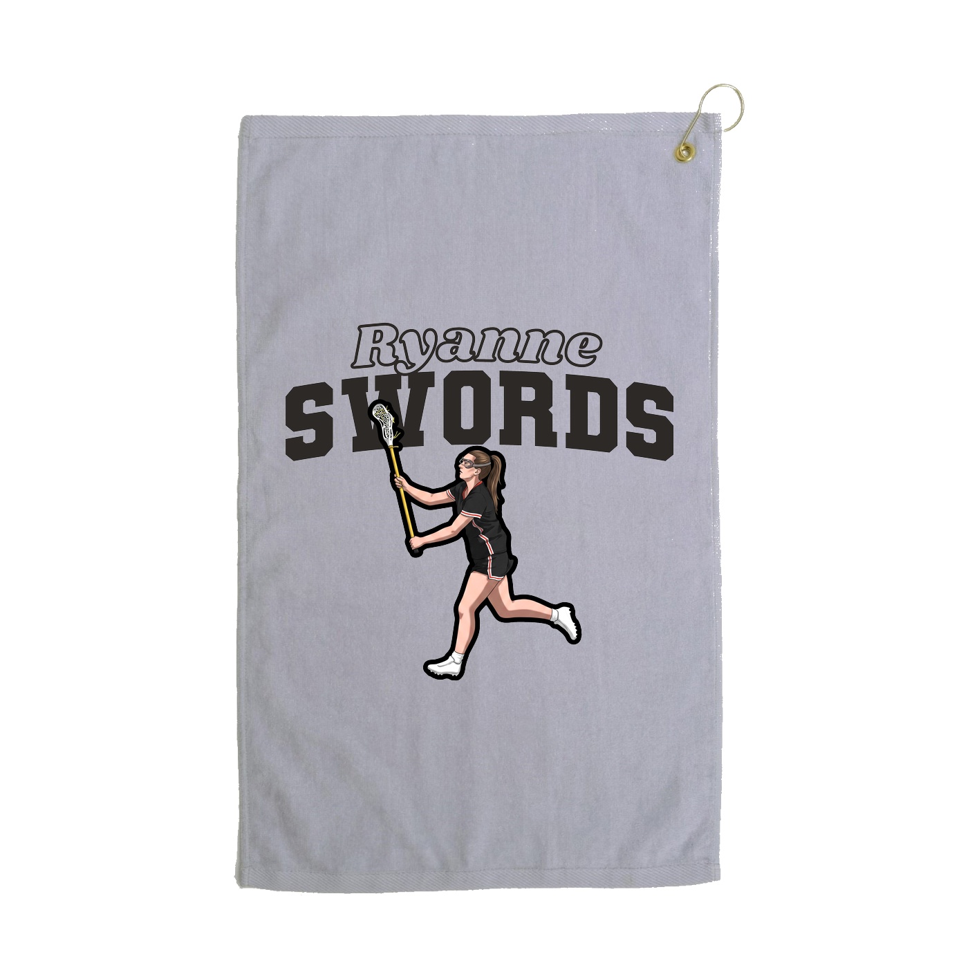 Golf Towel — Name Arch in Grey