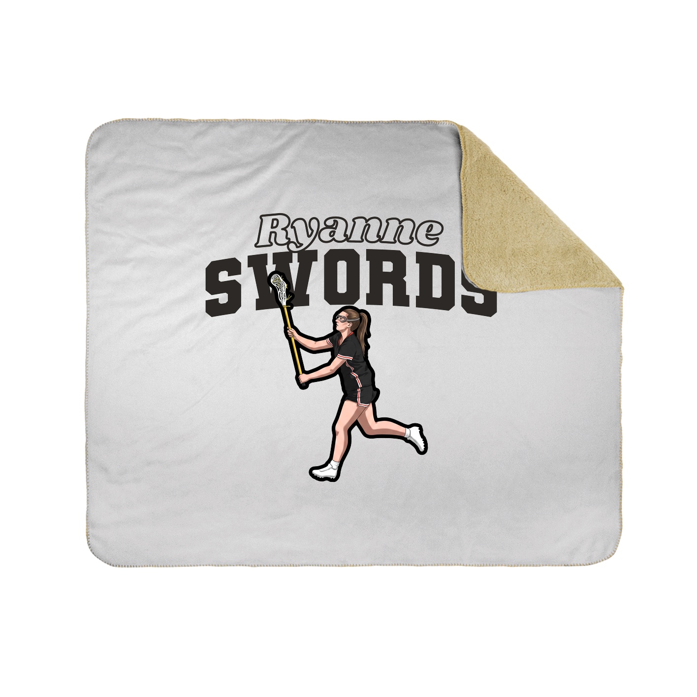 Throw Blanket — Name Arch in White