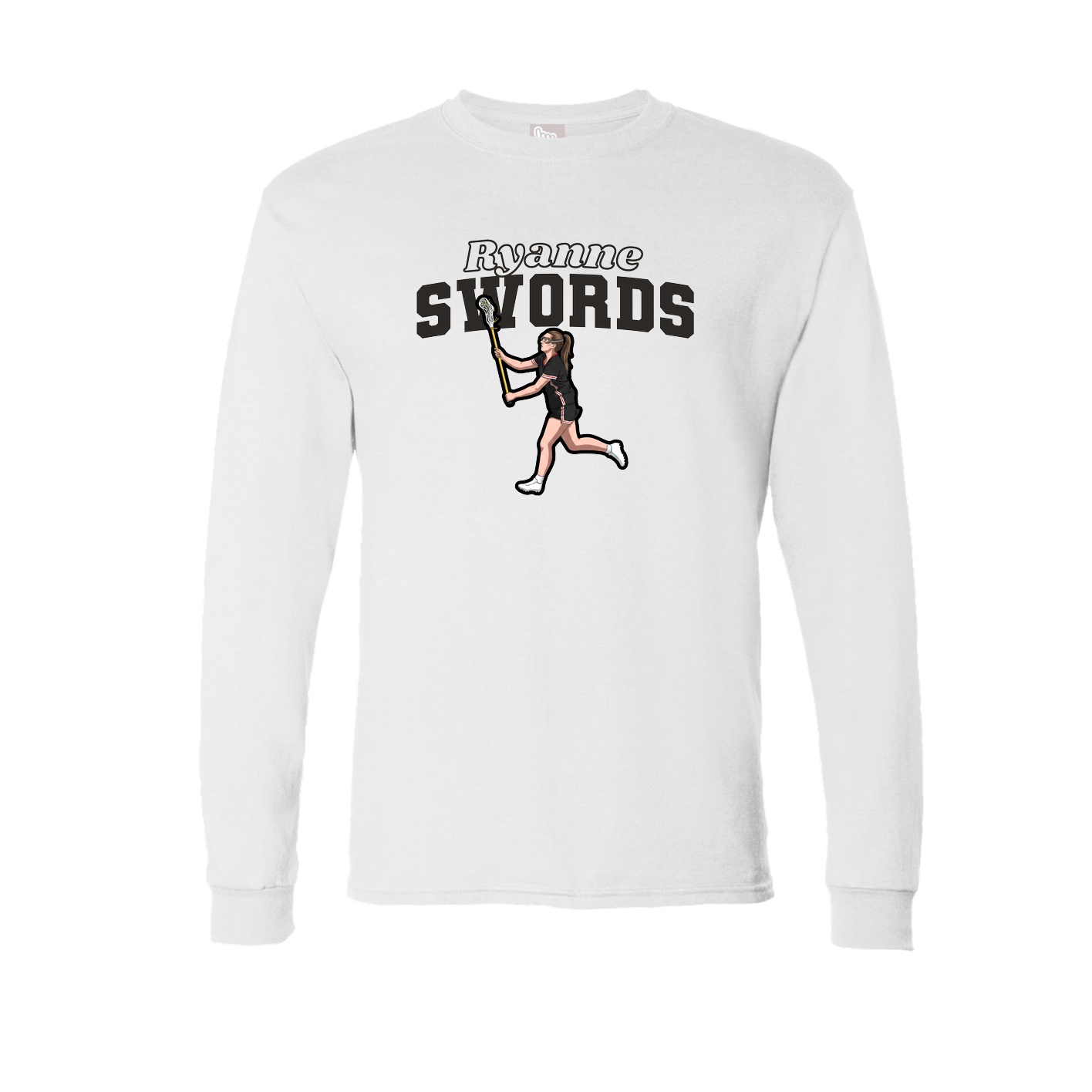 Long Sleeve Tee — Name Arch in White