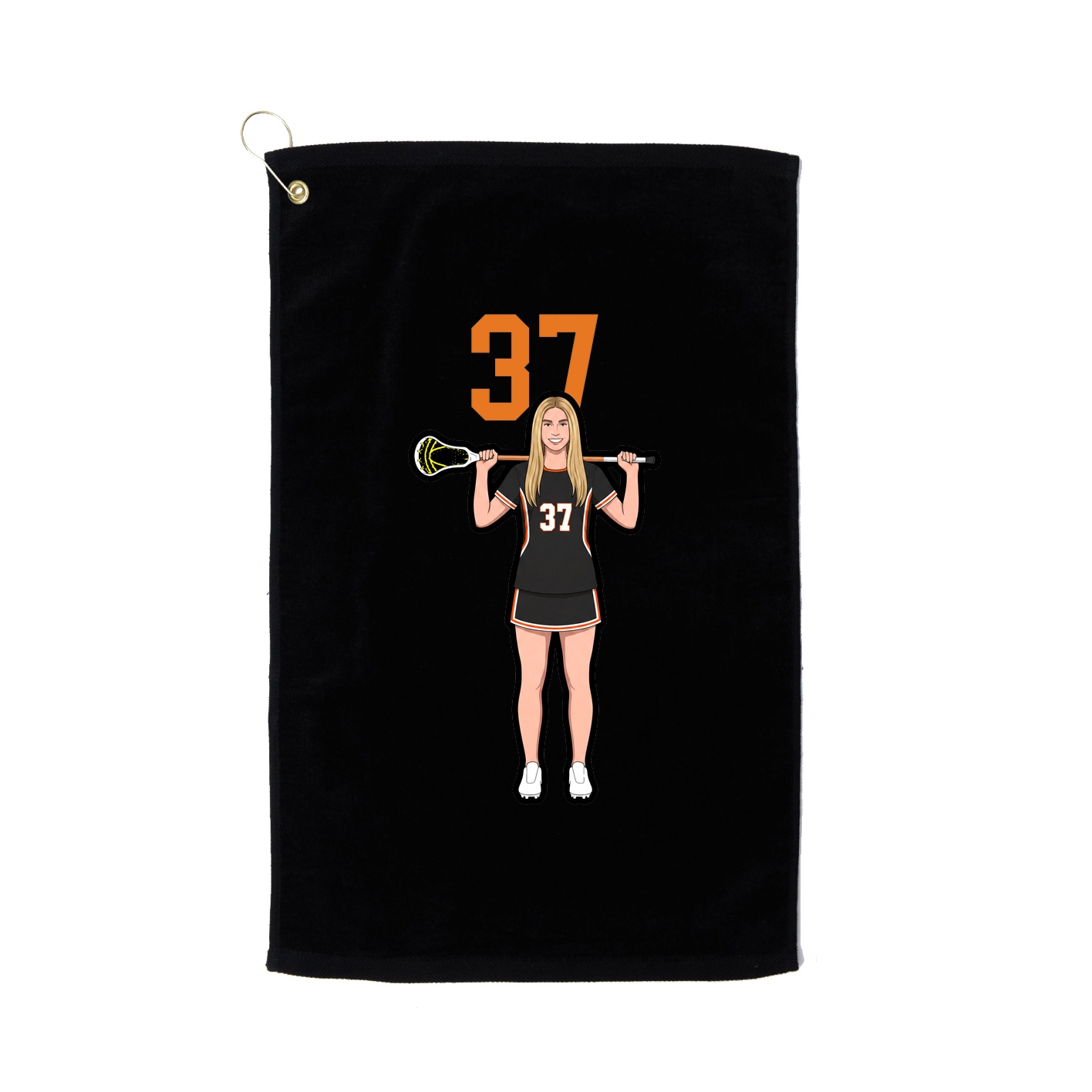 Golf Towel — Number Top in Black