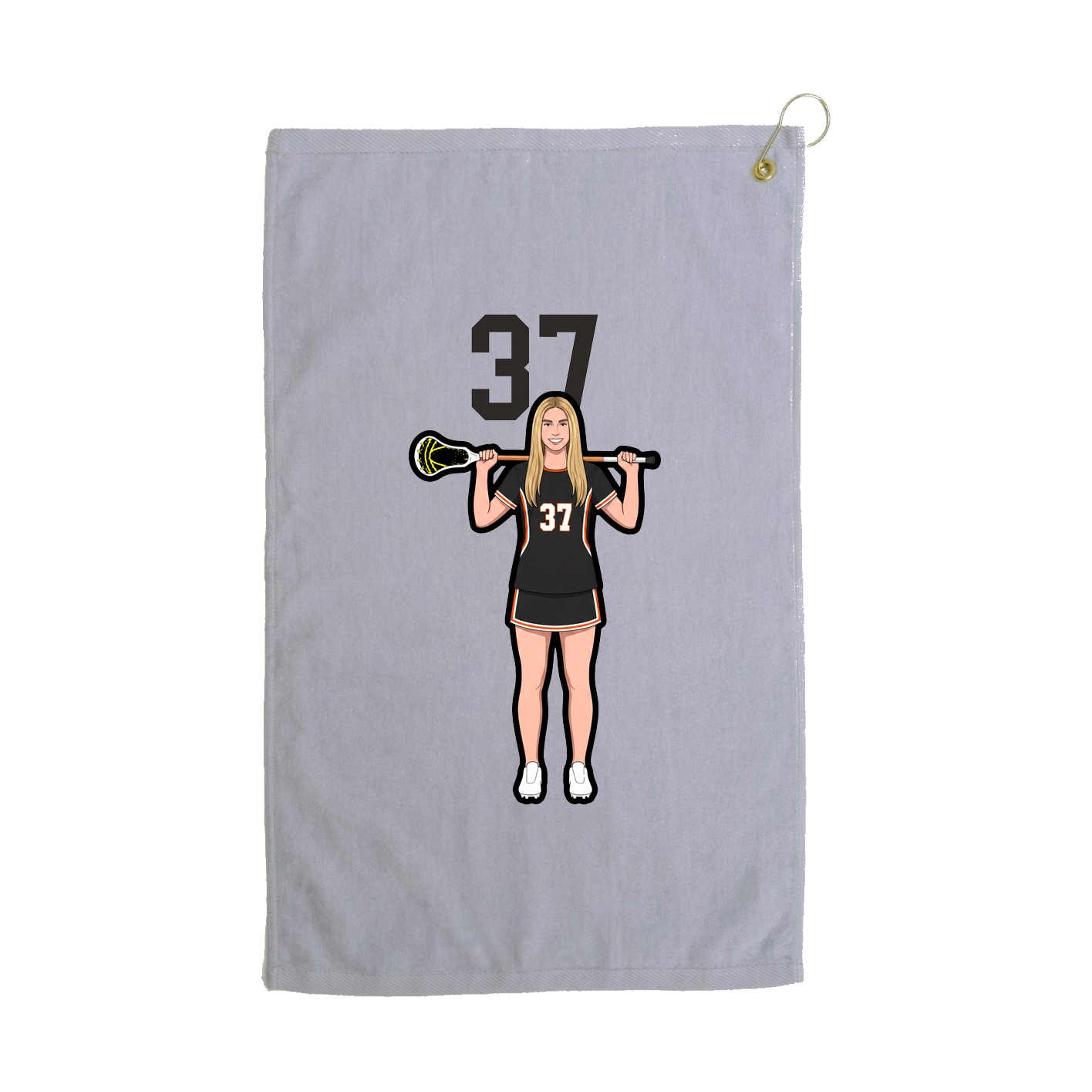 Golf Towel — Number Top in Grey
