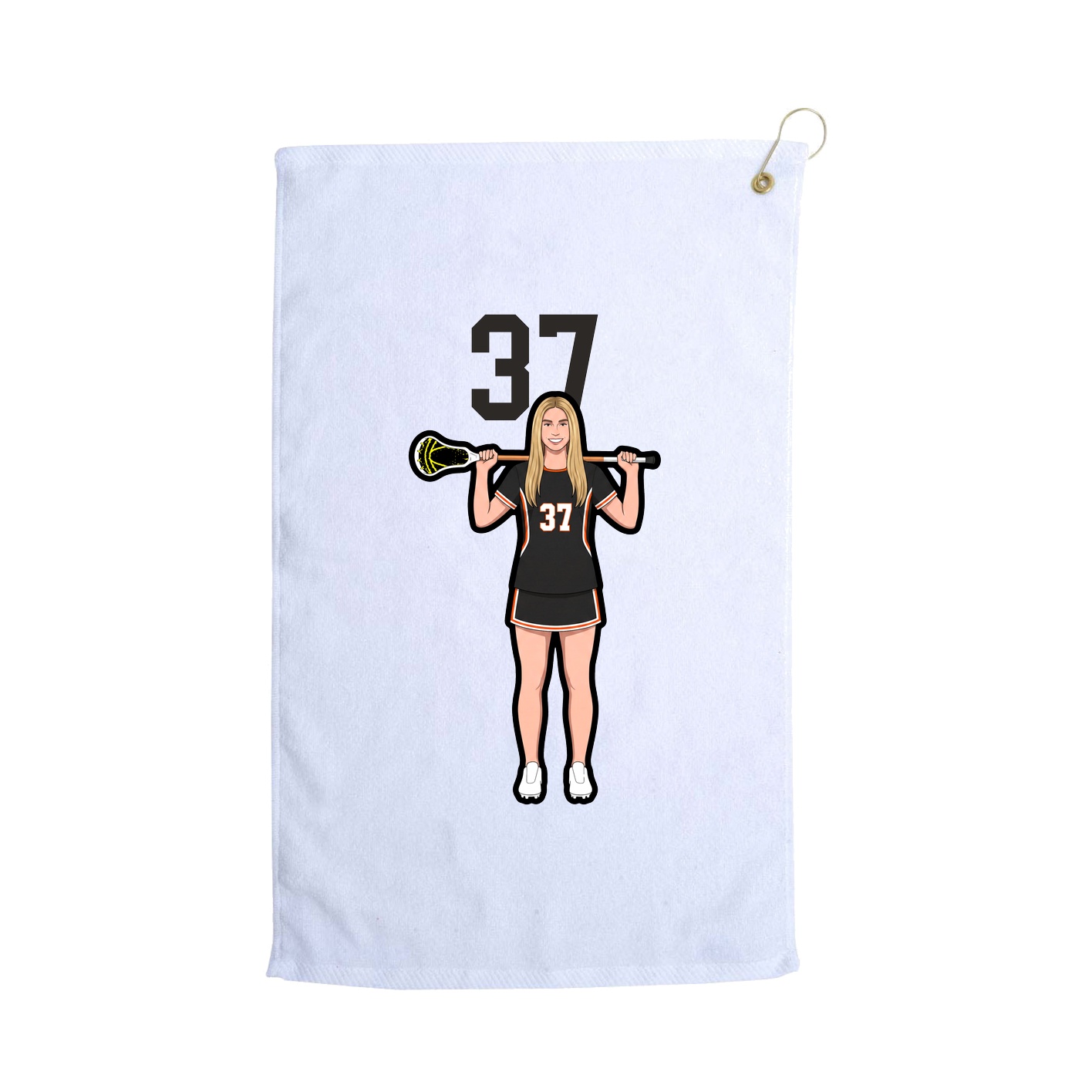 Golf Towel — Number Top in White
