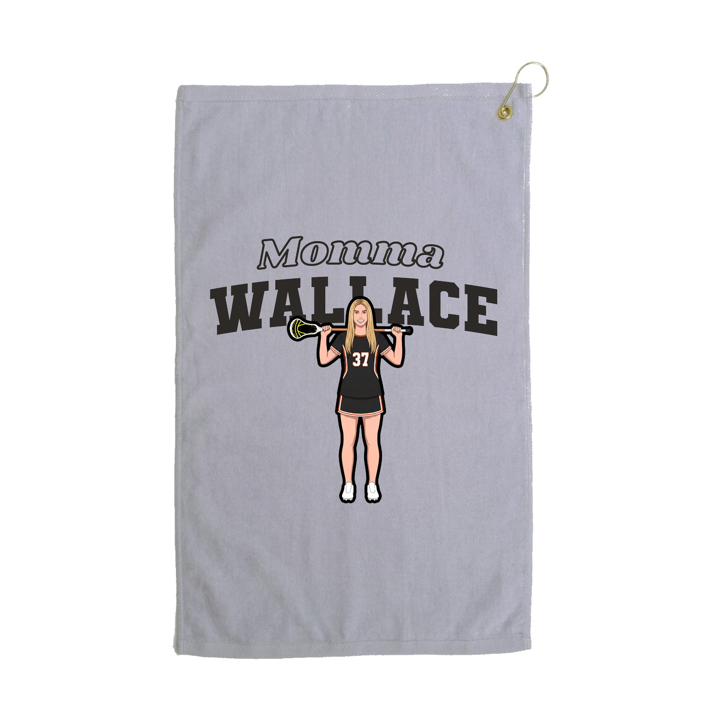 Golf Towel — Mothers Day Block in Grey
