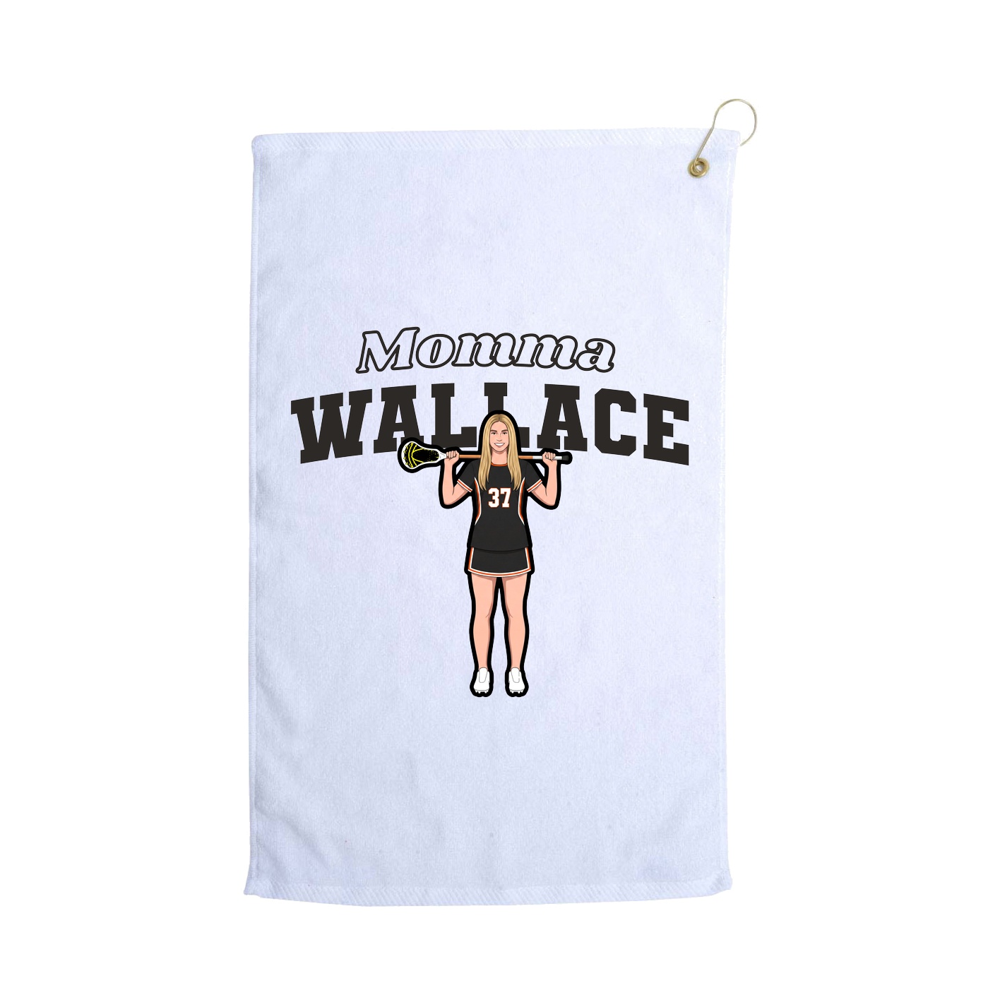 Golf Towel — Mothers Day Block in White