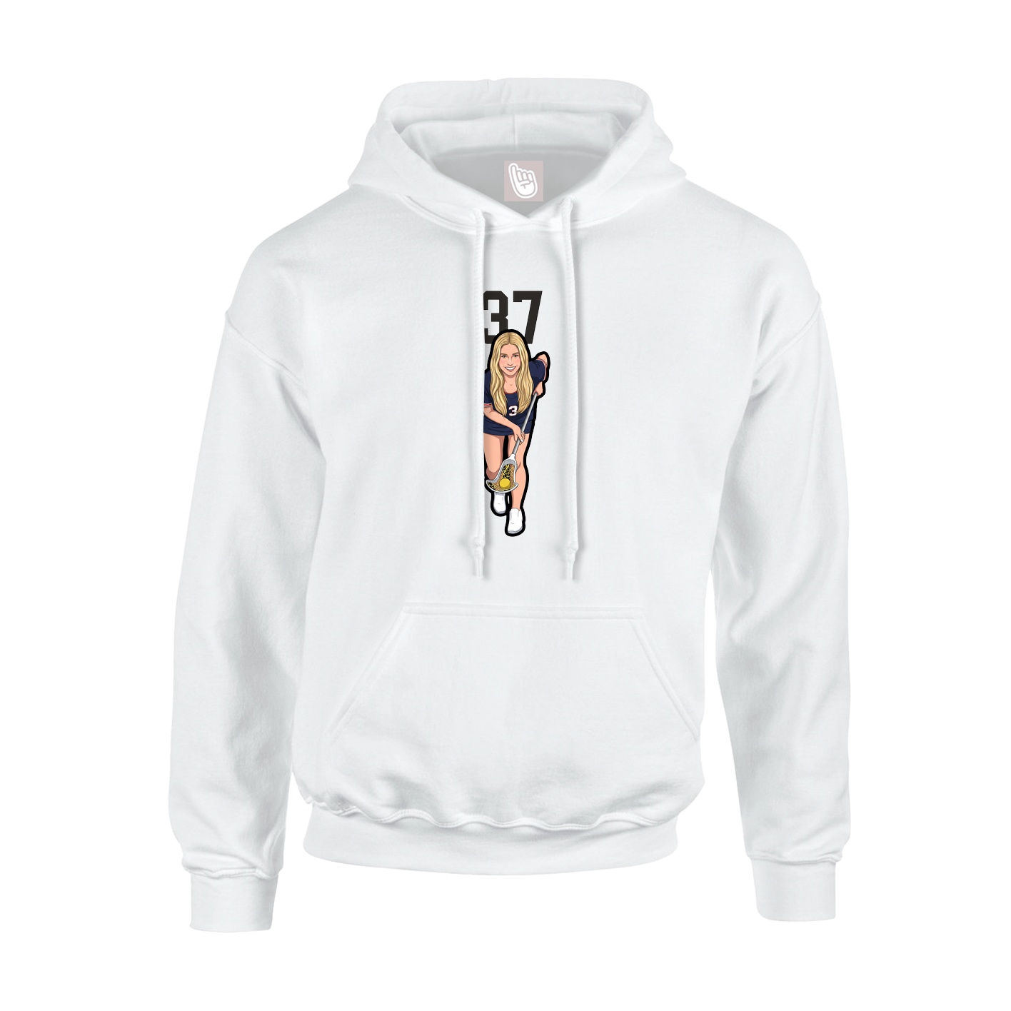 Hoodie — Number Top in White