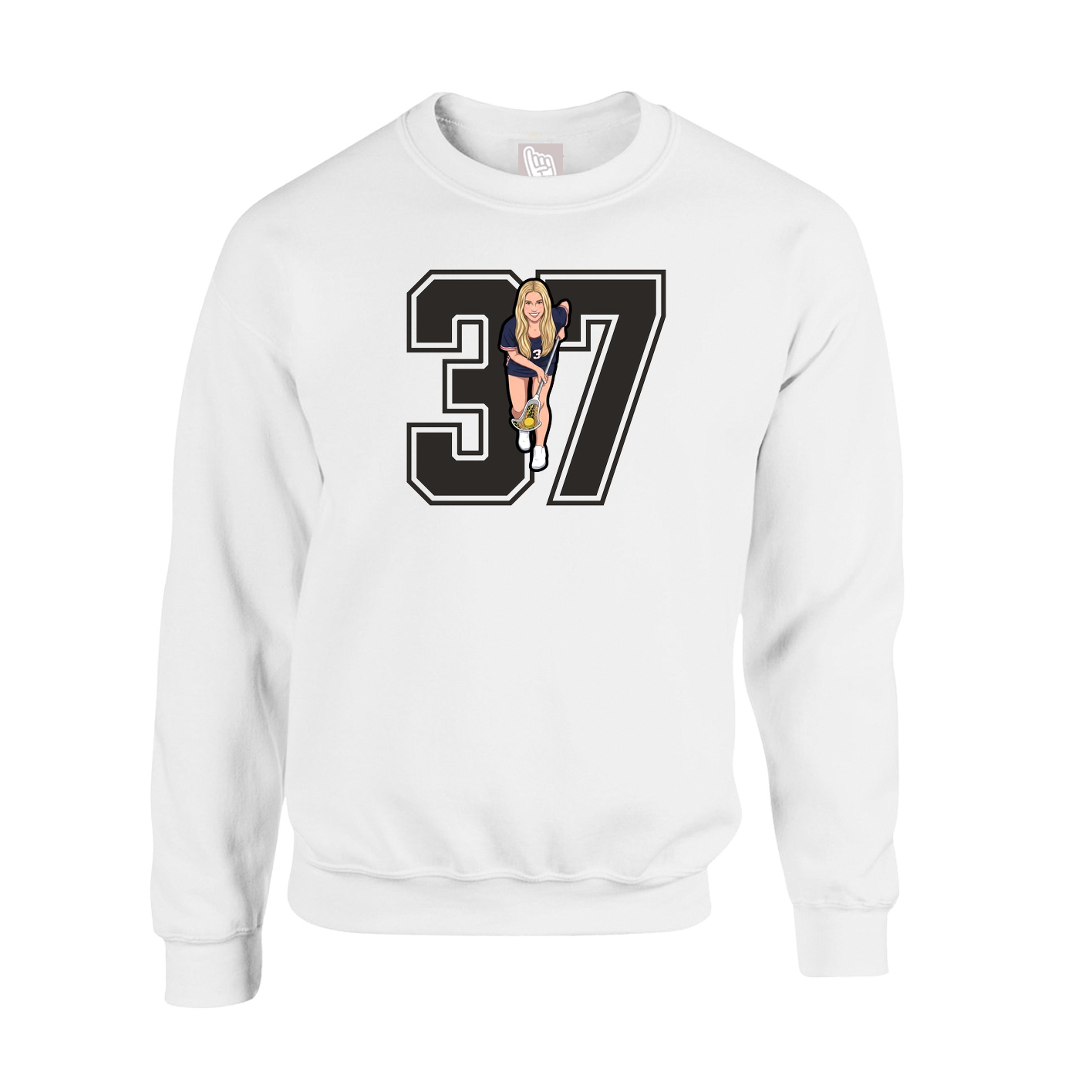 Fleece Crew — Number in White