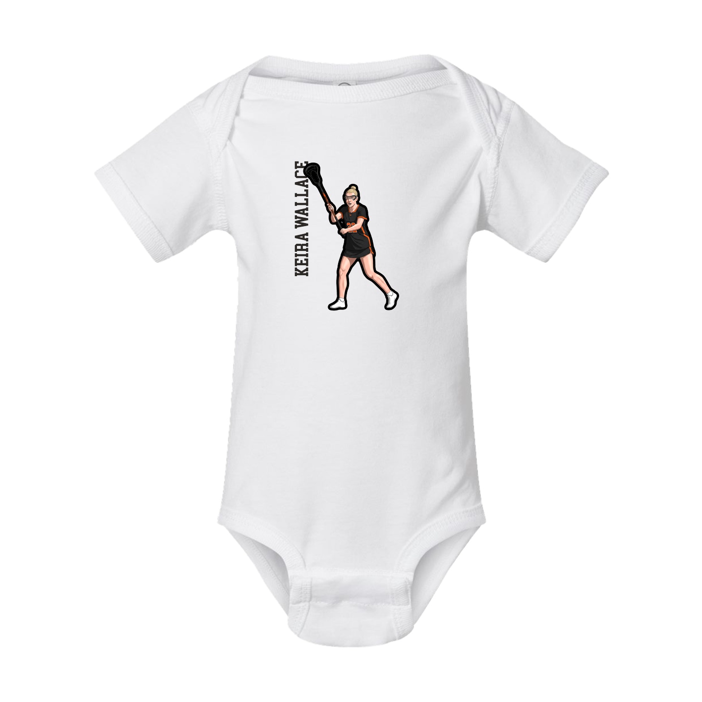 Baby Onesie — Name Vertical in White