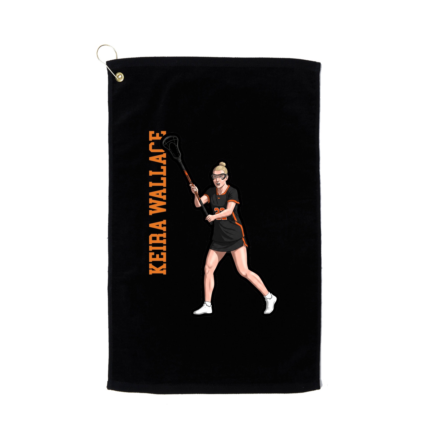 Golf Towel — Name Vertical in Black