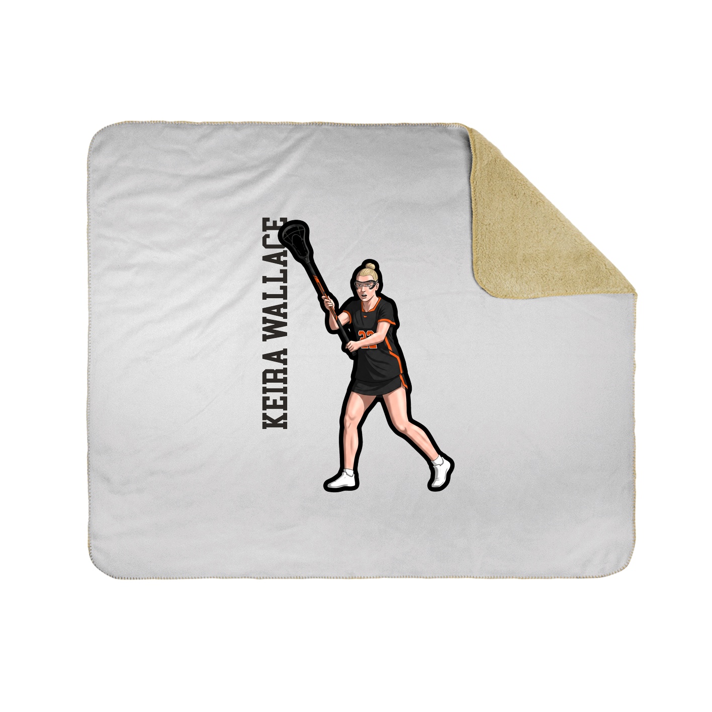 Throw Blanket — Name Vertical in White